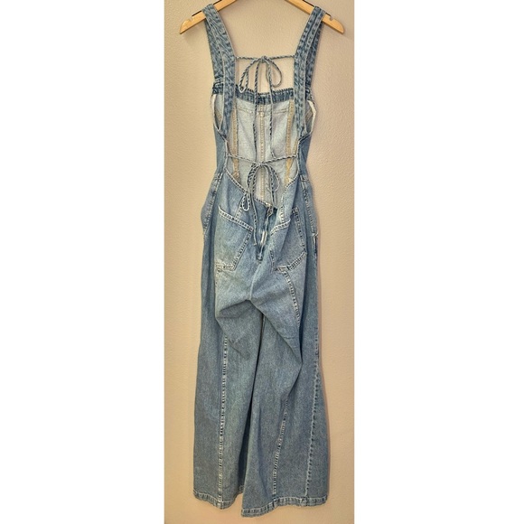 NEW Free People We The Free Kendra Orchid Blue Denim Jumpsuit - Picture 8 of 9